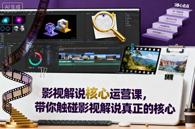 久爱副业网,网赚项目,网赚论坛博客网分享影视解说核心运营课，带你触碰影视解说真正的核心