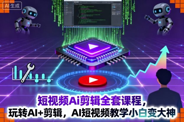久爱副业网,网赚项目,网赚论坛博客网分享短视频Ai剪辑全套课程，玩转AI+剪辑，AI短视频教学小白变大神