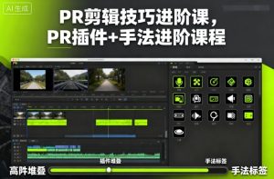 PR剪辑技巧进阶课，PR插件+手法进阶课程-吾爱副业网