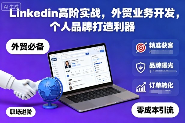久爱副业网,网赚项目,网赚论坛博客网分享Linkedin高阶实战,外贸业务开发,个人品牌打造利器