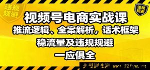 视频号电商带货从0到1起号实战课：流量密码与推流机制、直播间运营全套攻略、高转化话术模板与变现技巧、提升稳定流量及爆款打造、避坑指南与防封号技巧-吾爱副业网