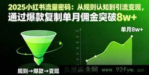 （16257期）2025小红书涨粉变现秘籍：从底层逻辑到实战玩法，爆款拆解复刻月入佣金超8万-吾爱副业网