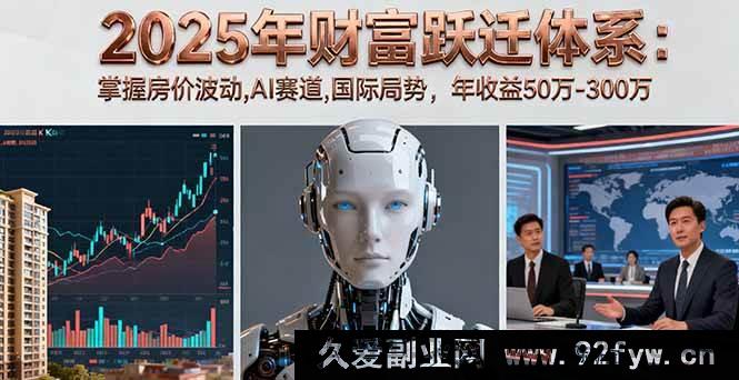 图片[1]-（16217期）2025财富飞跃秘籍：洞悉房价起伏、AI领域及国际局势，斩获50万至300万年收益-吾爱副业网