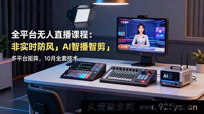 图片[1]-16279期全平台无人直播秘籍：非实时防风、AI智播智剪及多平台矩阵技术，10月全套大放送-吾爱副业网