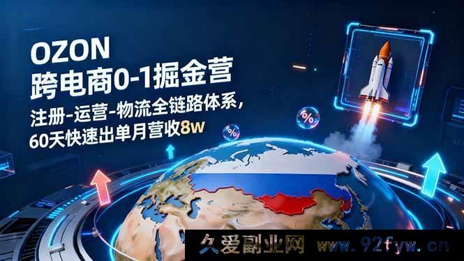 图片[1]-（16277期）OZON跨境电商0至1实战营：从注册到运营物流全链路，60天速出单月入8w-吾爱副业网