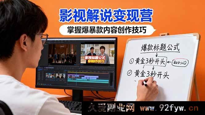 图片[1]-（16348期）影视解说变现秘籍：借30+实战案例解锁爆款创作技巧与盈利密码-吾爱副业网