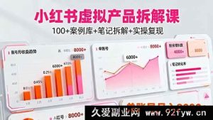 (16330期)小红书虚拟产品赚钱课:超100案例库笔记全拆解实操,单账号月赚8000+秘籍-吾爱副业网