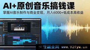 (16324期)AI原创音乐赚钱秘籍:精通制作与变现,低成本月赚六千+高收益-吾爱副业网