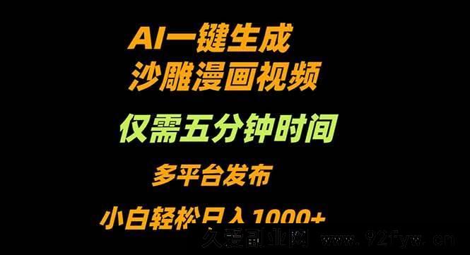 图片[1]-（16320期）5分钟用AI一键生成沙雕动漫视频，小白也能轻松日赚1000+-吾爱副业网