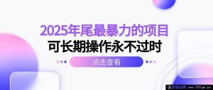 （16316期）2025年末极具潜力且能长期稳定操作的超暴利项目-吾爱副业网