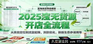 2025淘宝零货源开店全攻略，涵盖类目精准定位、流量暴增秘籍、测款及新版生意参谋优化使用指南-吾爱副业网