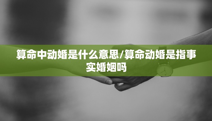 算命中动婚是什么意思/算命动婚是指事实婚姻吗