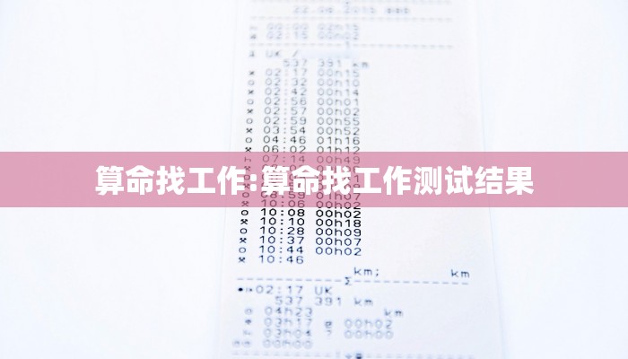 算命找工作:算命找工作测试结果